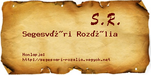 Segesvári Rozália névjegykártya